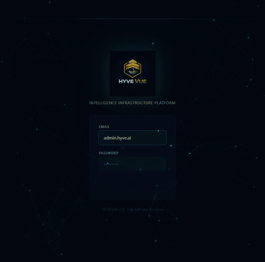 HYVE VUE Login Page